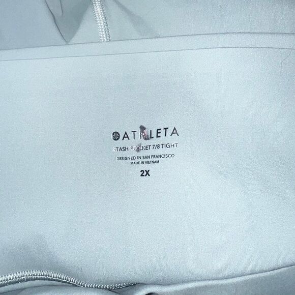 Athleta Salutation Stash Pocket Colorblock 7/8 Tight Green Plus Size 2X NWOT - Picture 6 of 9